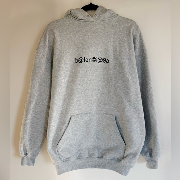 Balenciaga Light Gray Logo Hoodie